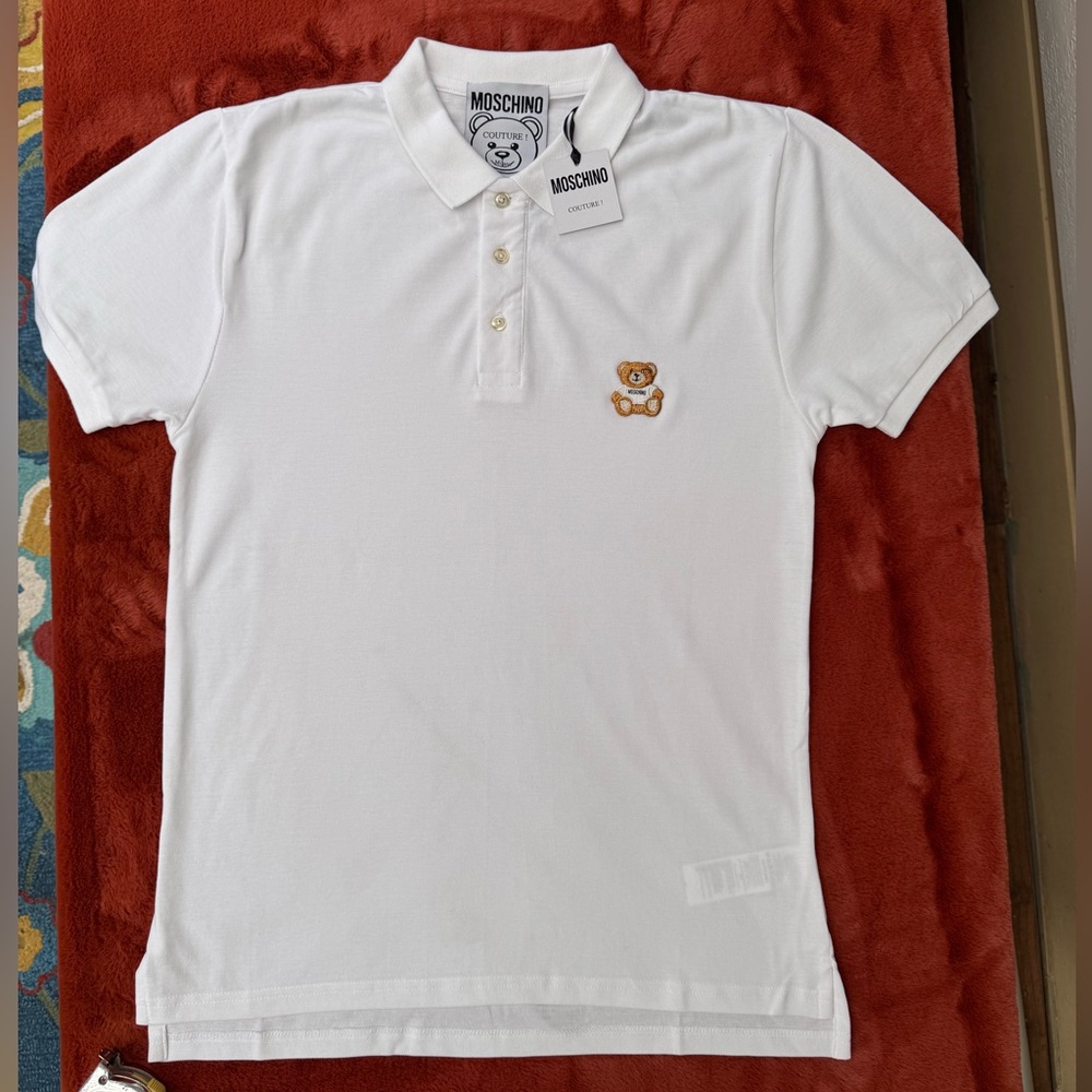 Moschino Teddy-bear patch polo shirt